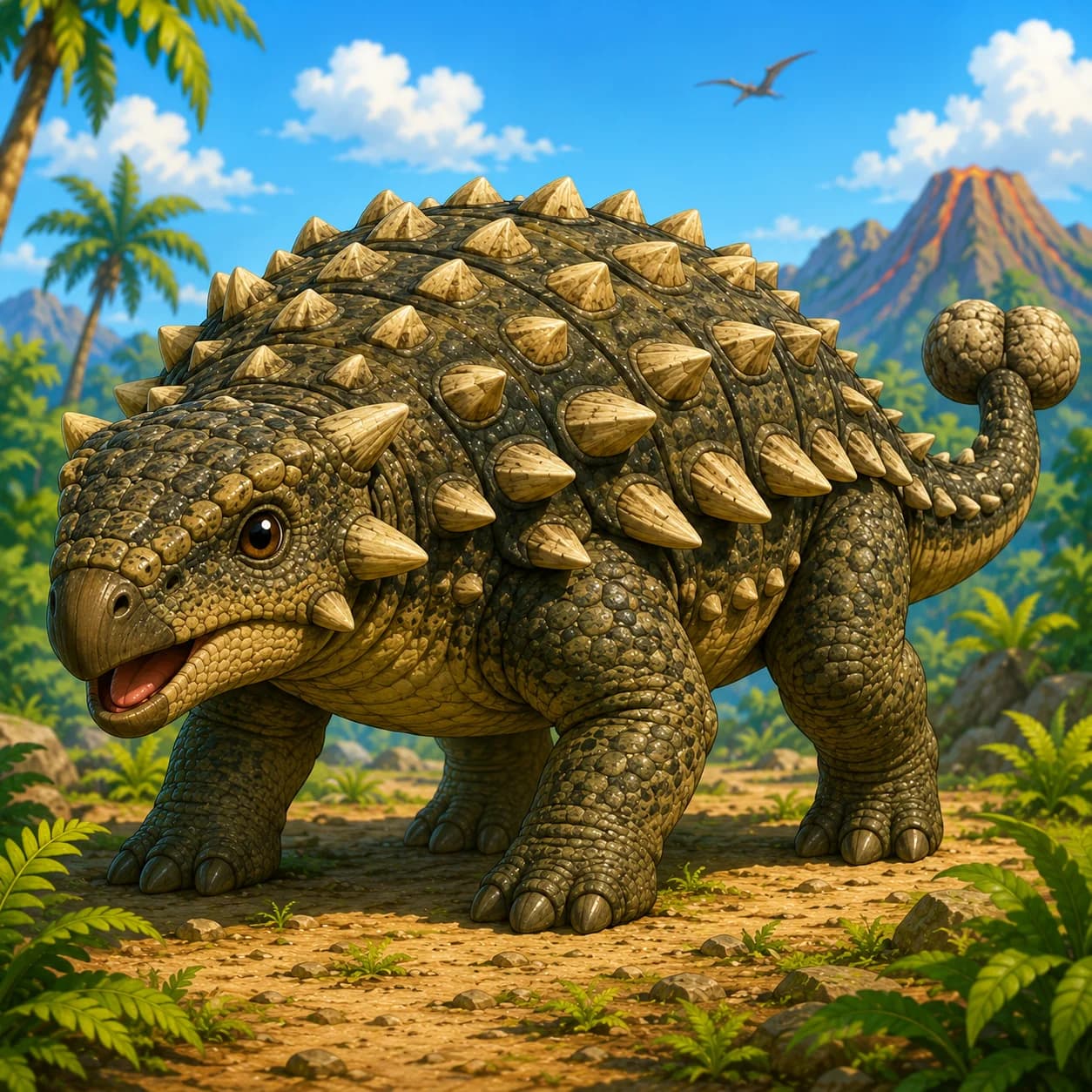 Ankylosaurus cartoon illustration