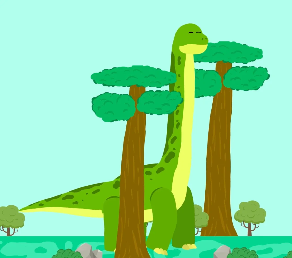 Brachiosaurus cartoon illustration