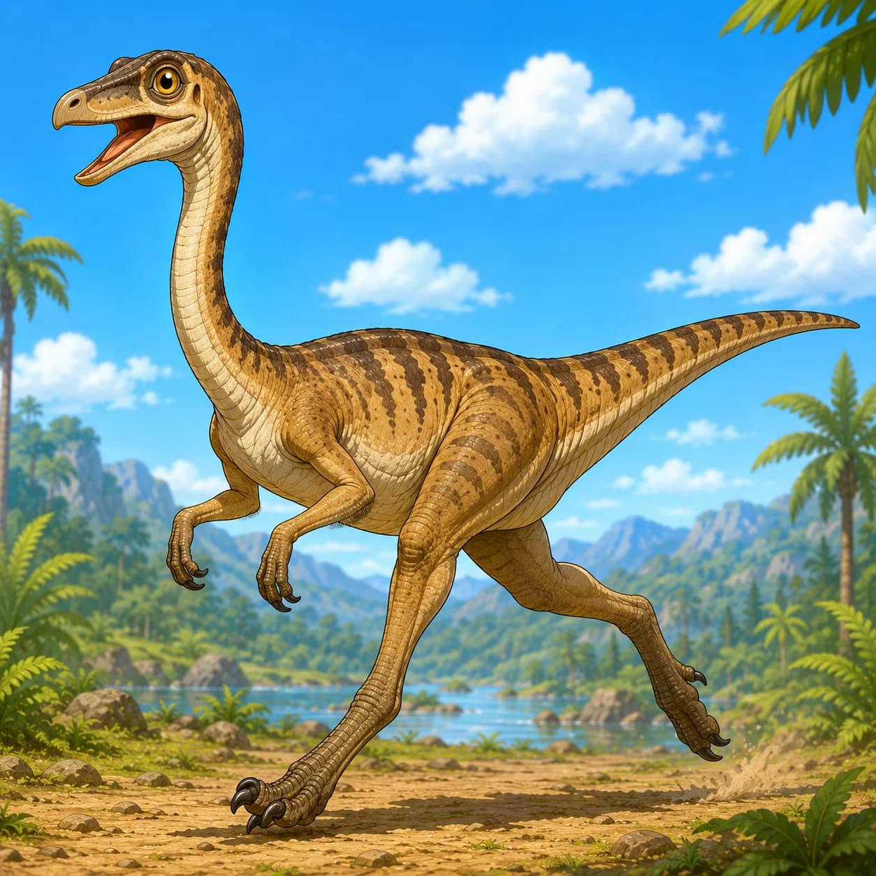 Gallimimus cartoon illustration