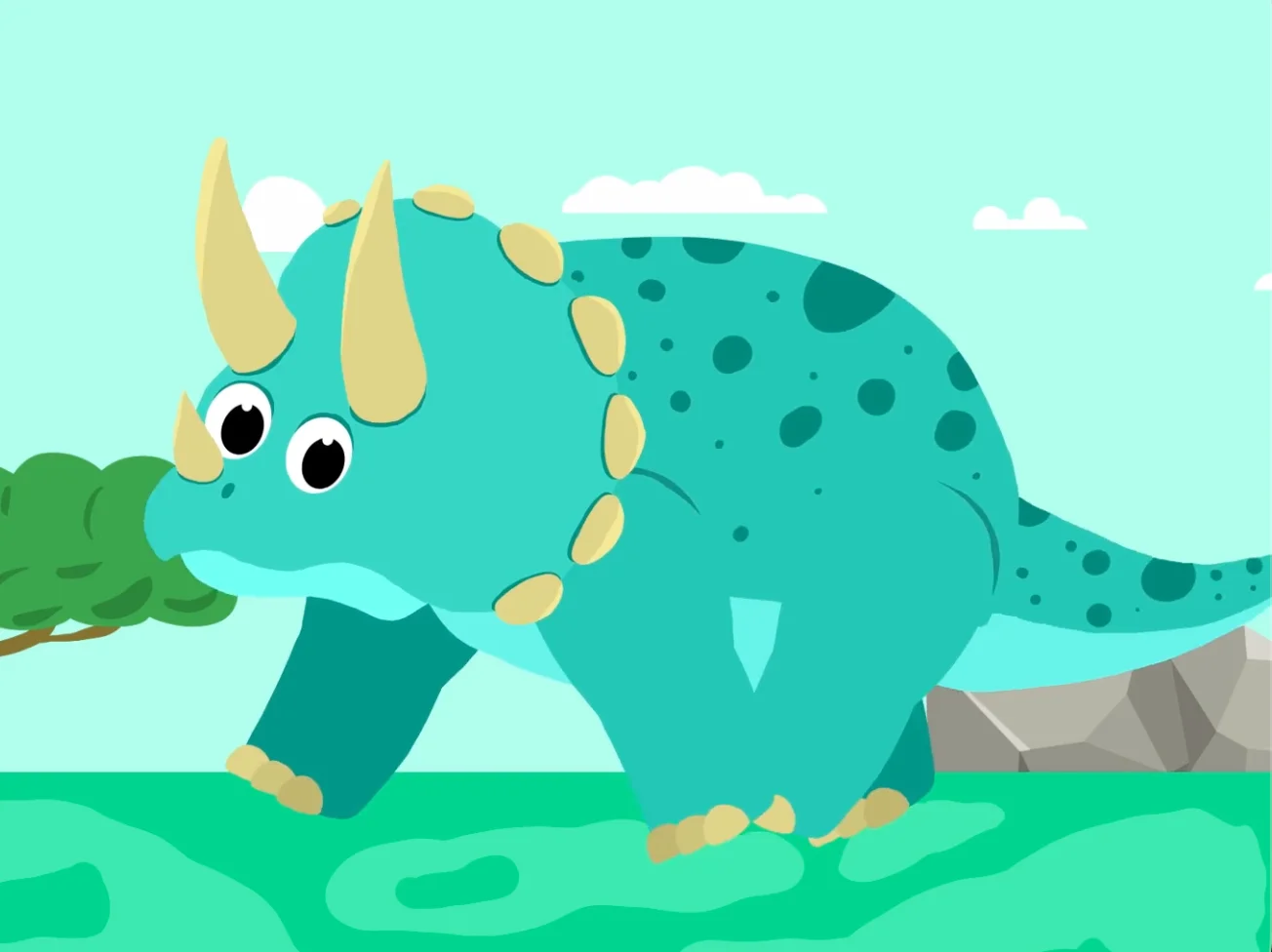 Triceratops cartoon illustration